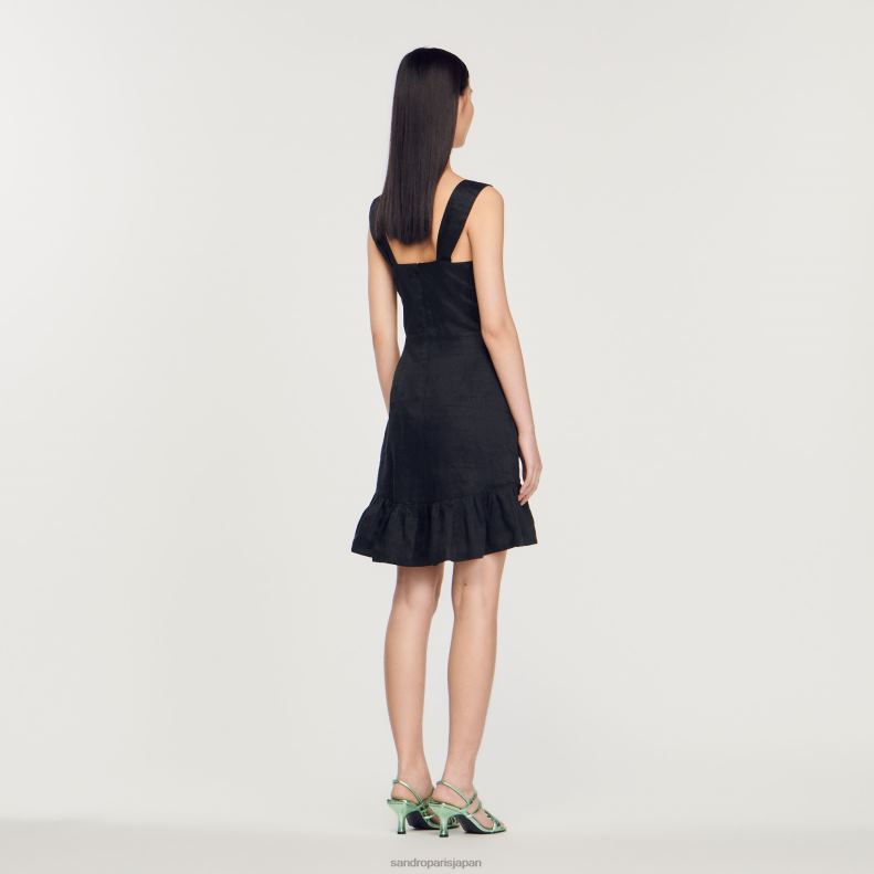 jp Sandro Paris 女性 宝石が付いたショートドレス 黒 20D4B337 衣服