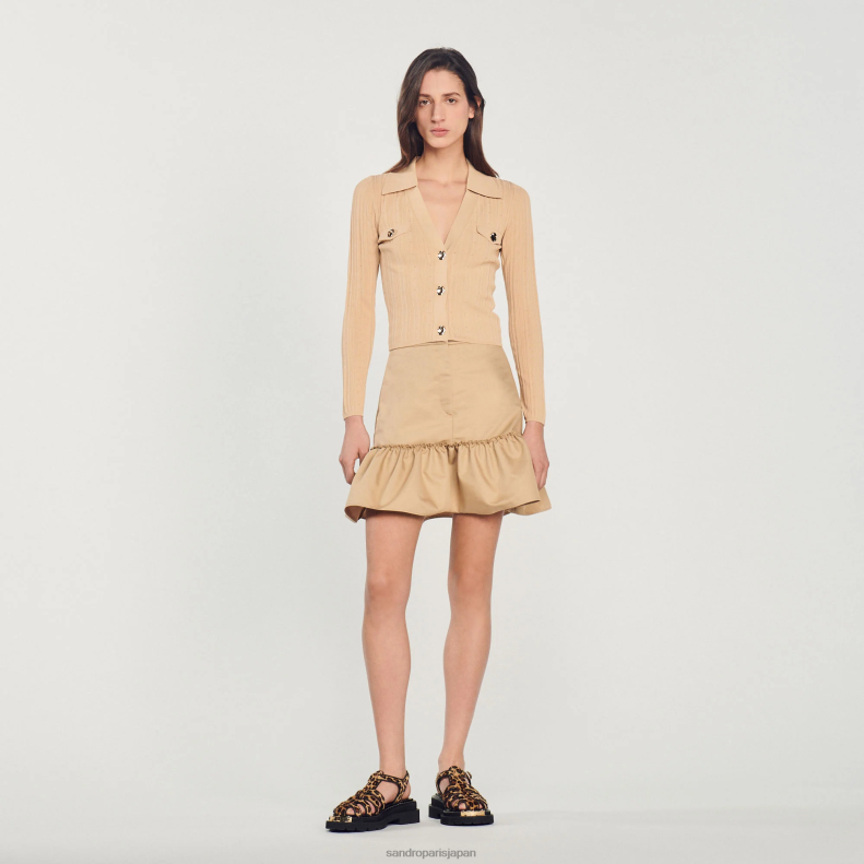 jp Sandro Paris 女性 クロップドカーディガン ラクダ・クレア 20D4B341 衣服