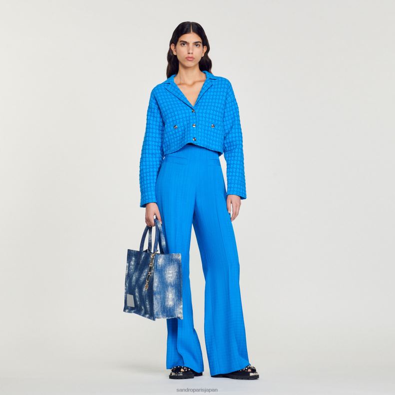 jp Sandro Paris 女性 クロップドツイードコーティガン エレクトリックブルー 20D4B343 衣服