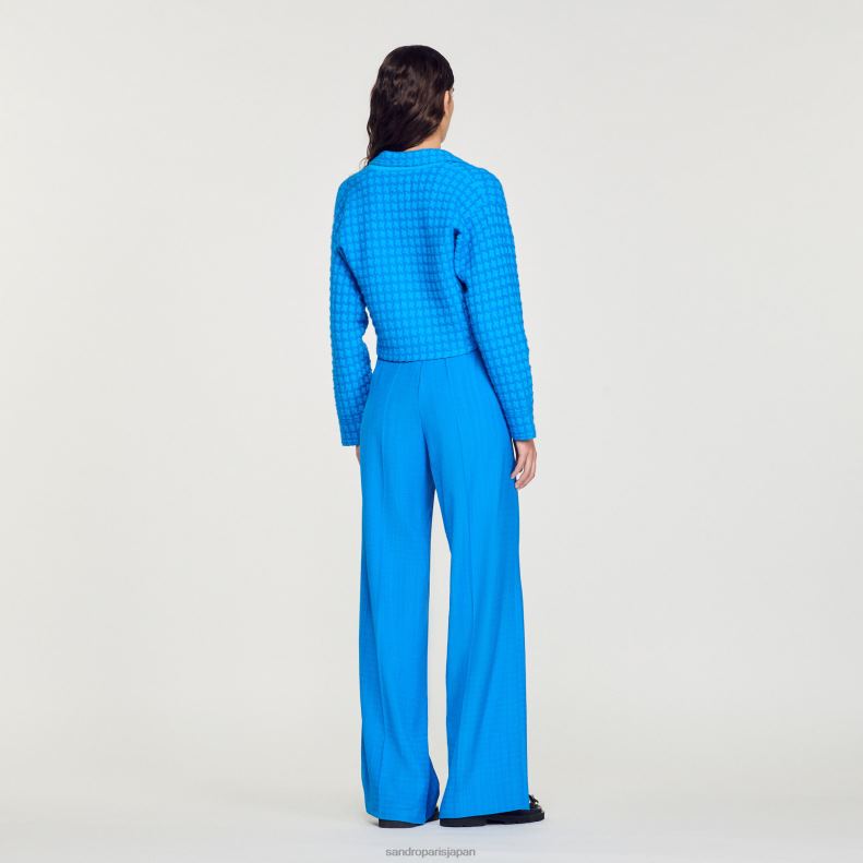 jp Sandro Paris 女性 クロップドツイードコーティガン エレクトリックブルー 20D4B343 衣服