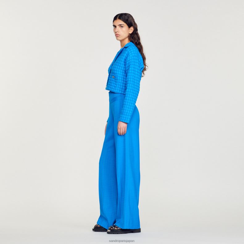 jp Sandro Paris 女性 クロップドツイードコーティガン エレクトリックブルー 20D4B343 衣服