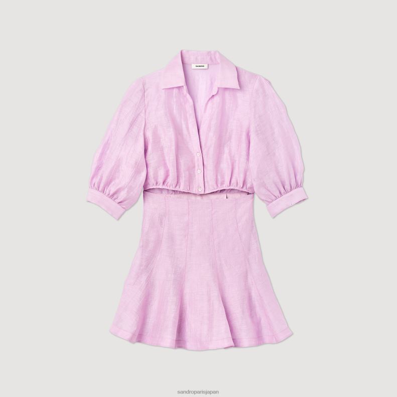 jp Sandro Paris 女性 ショートオープンドレス 藤色 20D4B359 衣服