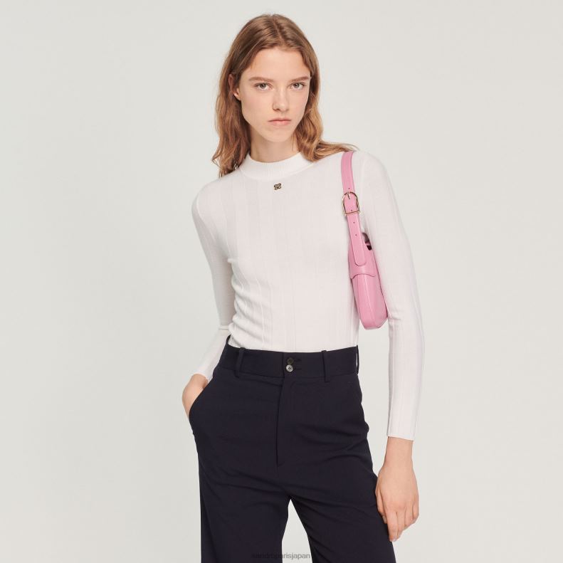 jp Sandro Paris 女性 ニットセーター 生成り 20D4B360 衣服