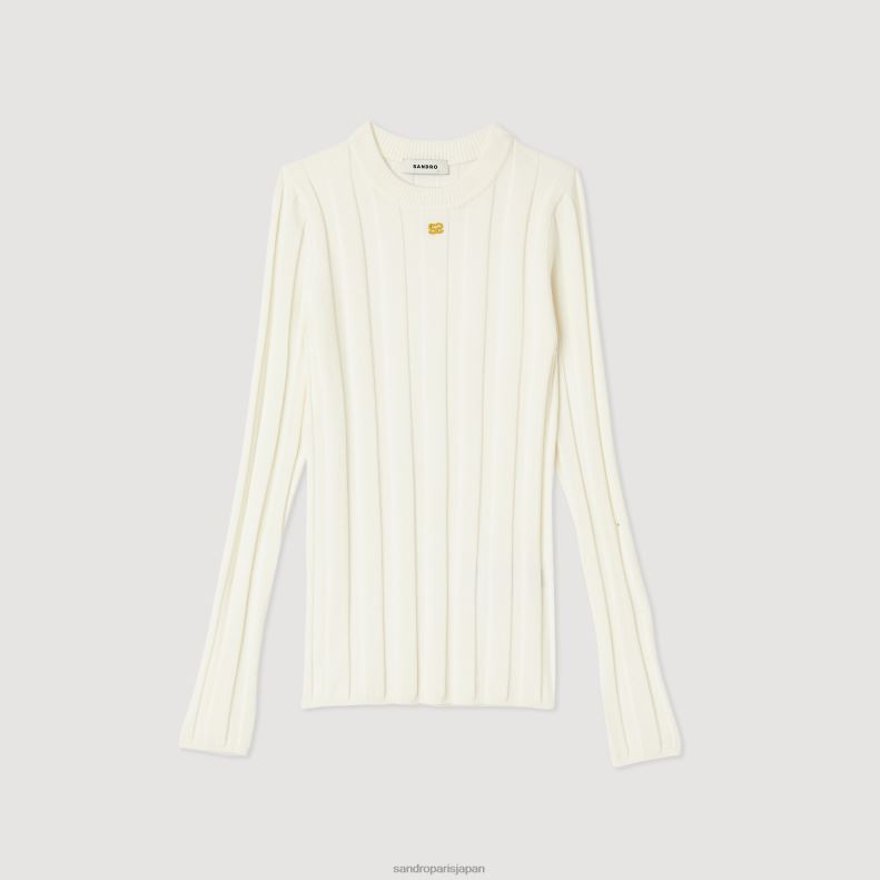 jp Sandro Paris 女性 ニットセーター 生成り 20D4B360 衣服