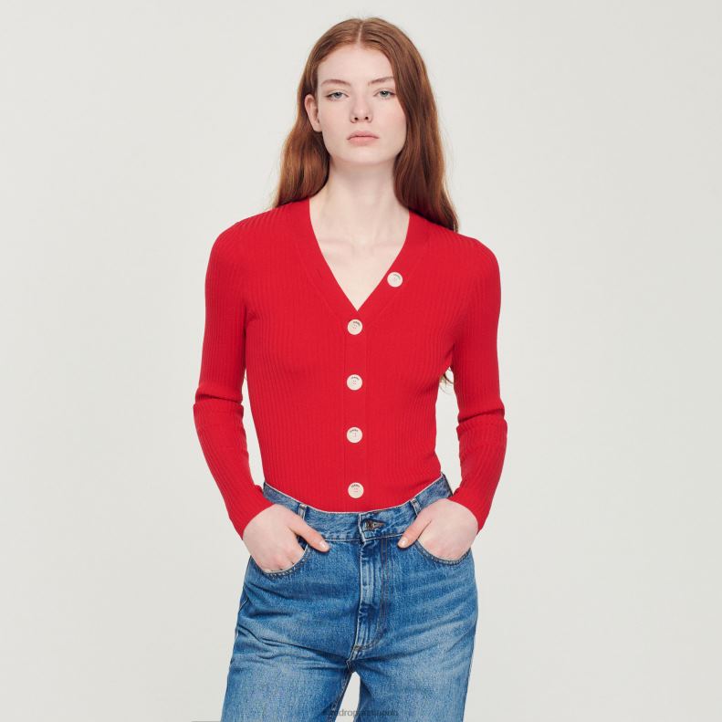 jp Sandro Paris 女性 ニットカーディガン 一色 20D4B361 衣服