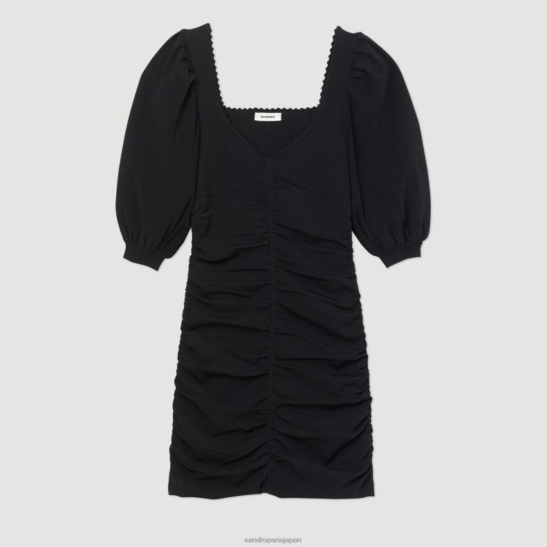 jp Sandro Paris 女性 ショートニットドレス 黒 20D4B362 衣服