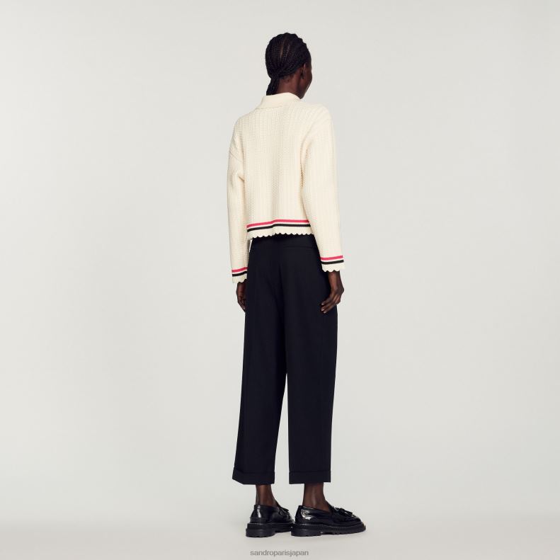 jp Sandro Paris 女性 ニットコーティガン 生成り 20D4B371 衣服