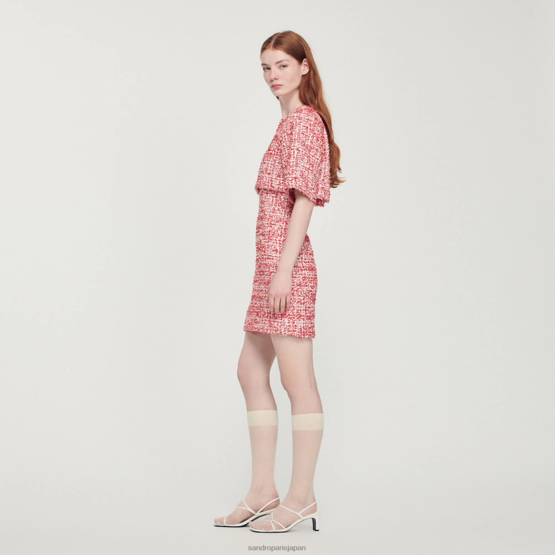 jp Sandro Paris 女性 ツイードドレス 赤 20D4B372 衣服