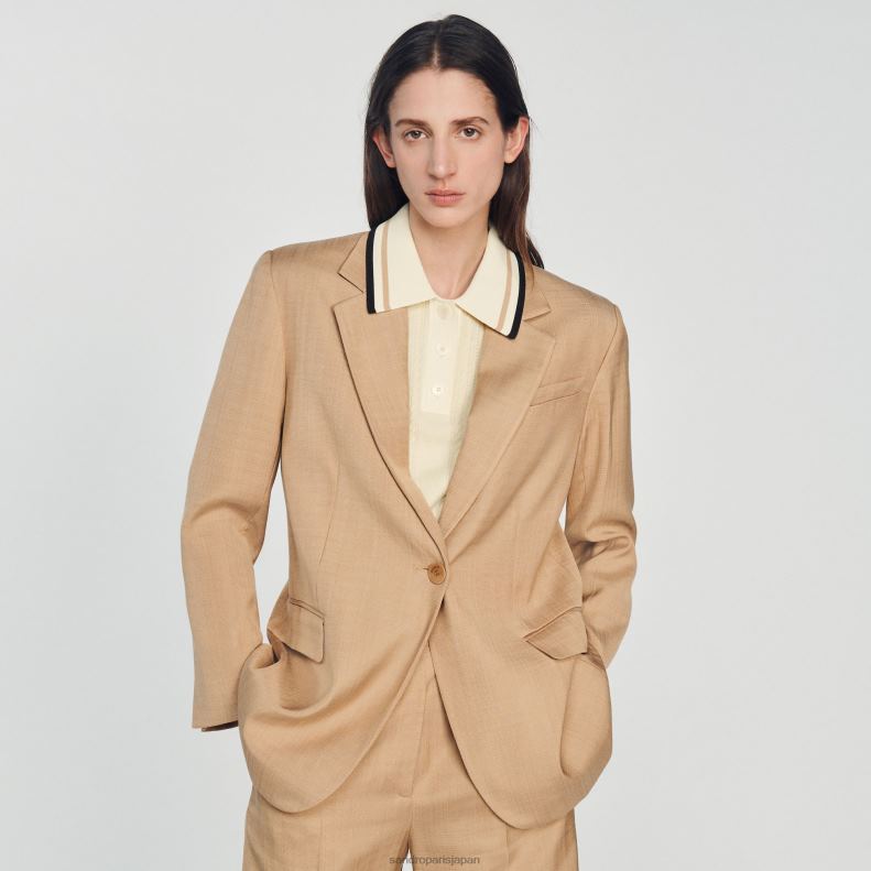 jp Sandro Paris 女性 テーラードジャケット ベージュ 20D4B375 衣服