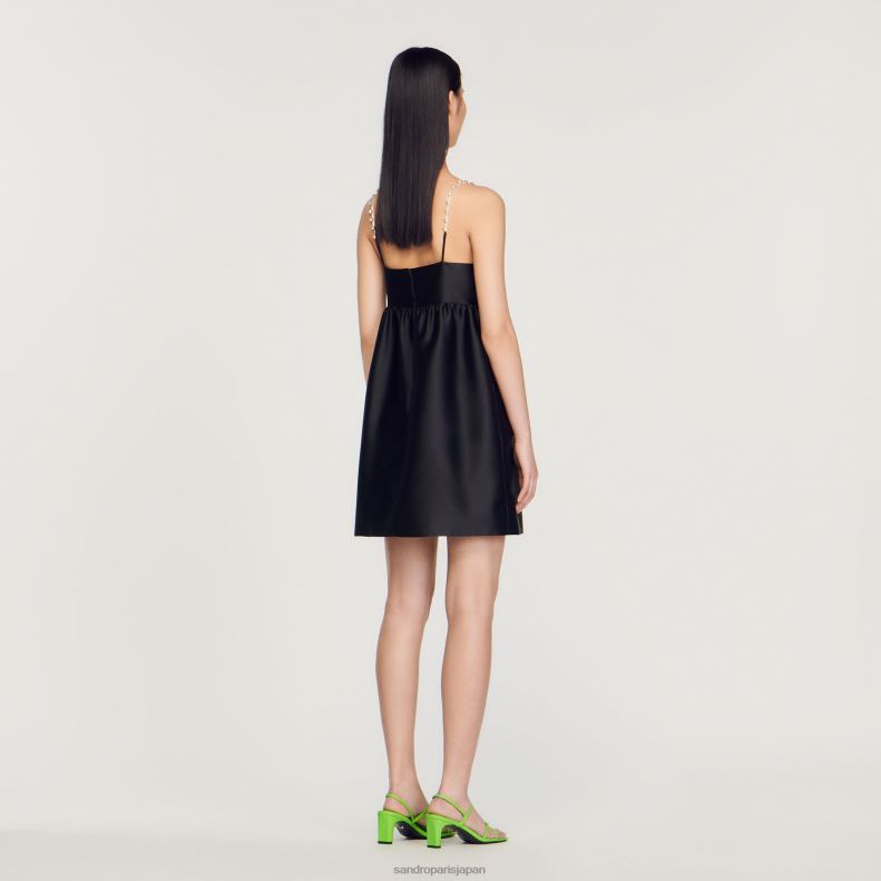 jp Sandro Paris 女性 ショートベビードールドレス 黒 20D4B377 衣服