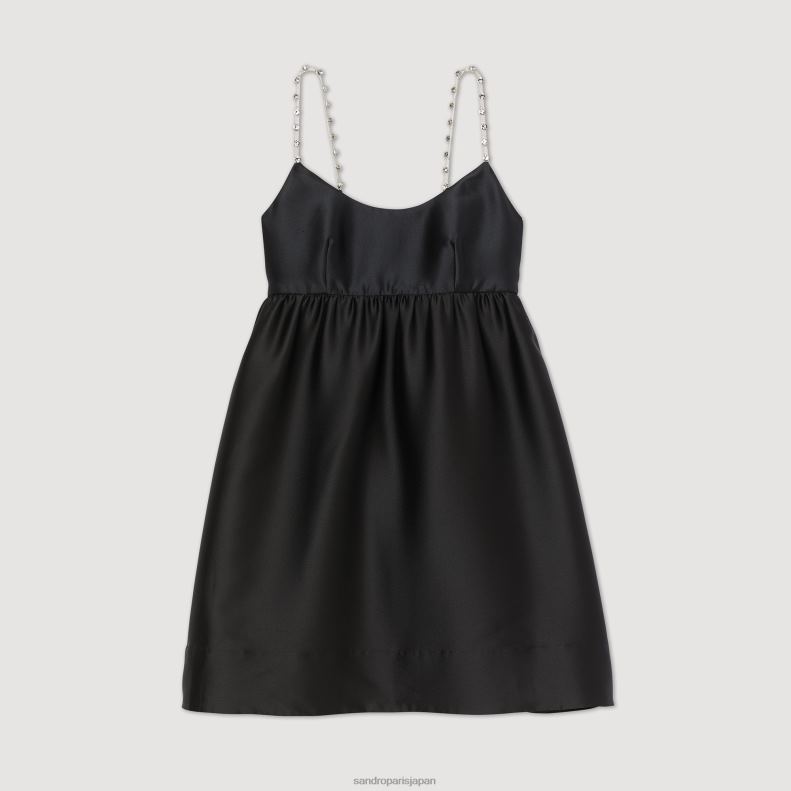 jp Sandro Paris 女性 ショートベビードールドレス 黒 20D4B377 衣服