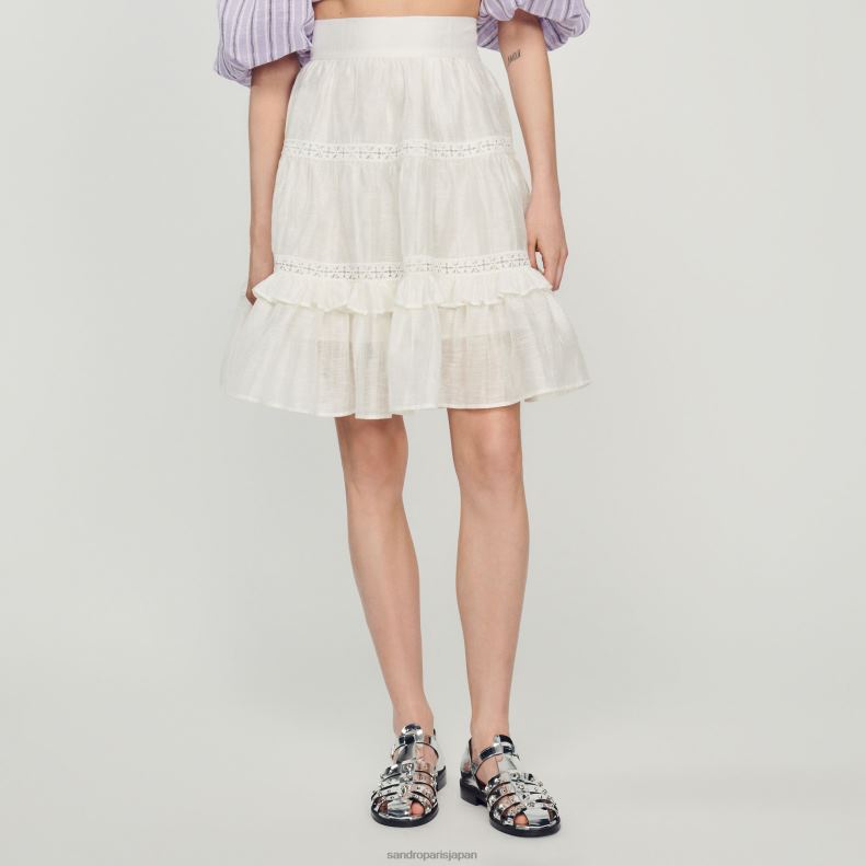 jp Sandro Paris 女性 短いスケータースカート 白 20D4B385 衣服