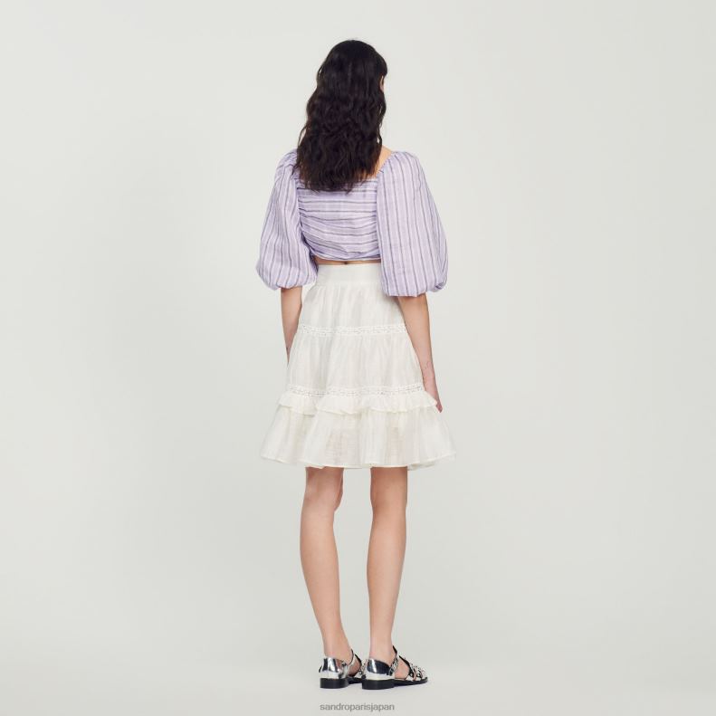 jp Sandro Paris 女性 短いスケータースカート 白 20D4B385 衣服