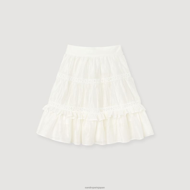 jp Sandro Paris 女性 短いスケータースカート 白 20D4B385 衣服