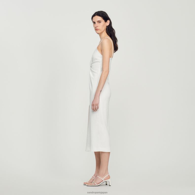 jp Sandro Paris 女性 アシンメトリーなロングドレス 生成り 20D4B394 衣服