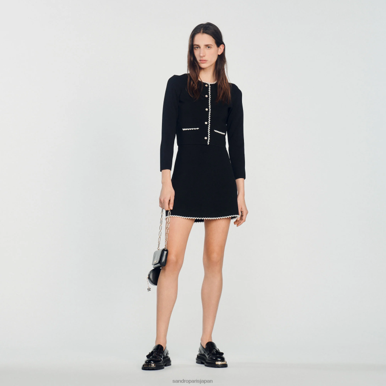 jp Sandro Paris 女性 ビーズジャケット 黒 20D4B402 衣服