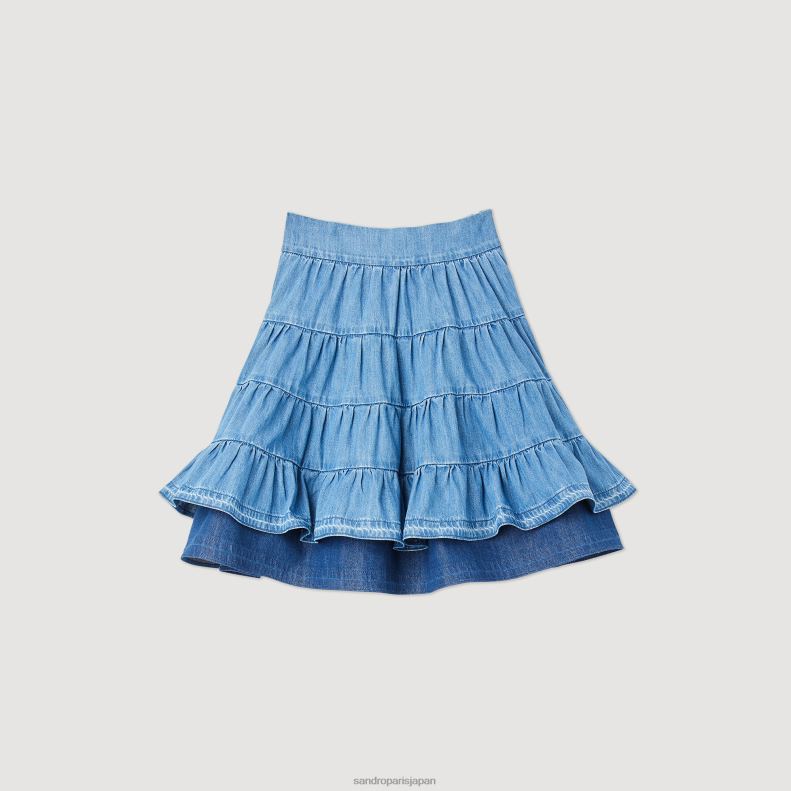 jp Sandro Paris 女性 短いデニムスカート ブルージーンズ 20D4B403 衣服