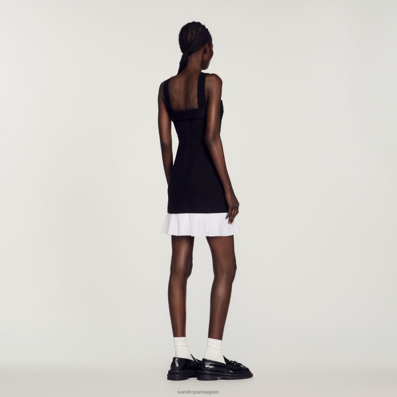 jp Sandro Paris 女性 ショートツイードドレス 黒 20D4B405 衣服