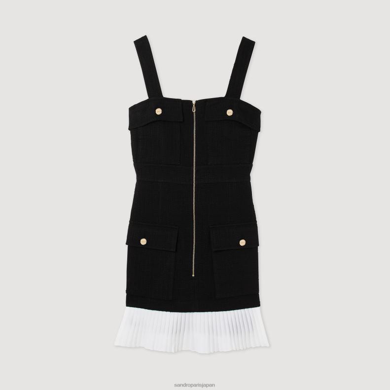 jp Sandro Paris 女性 ショートツイードドレス 黒 20D4B405 衣服