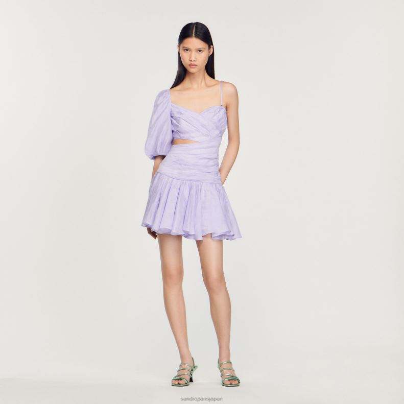 jp Sandro Paris 女性 ドレープ非対称ドレス ライラック 20D4B416 衣服