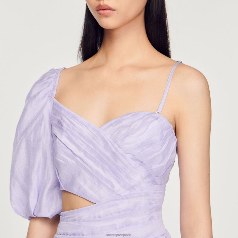 jp Sandro Paris 女性 ドレープ非対称ドレス ライラック 20D4B416 衣服
