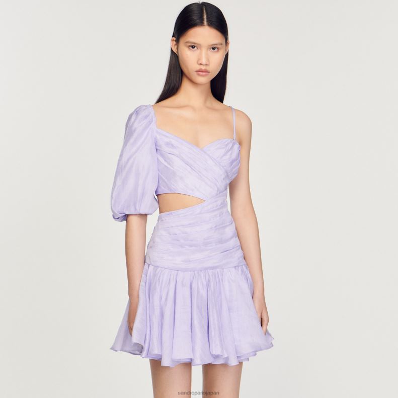 jp Sandro Paris 女性 ドレープ非対称ドレス ライラック 20D4B416 衣服