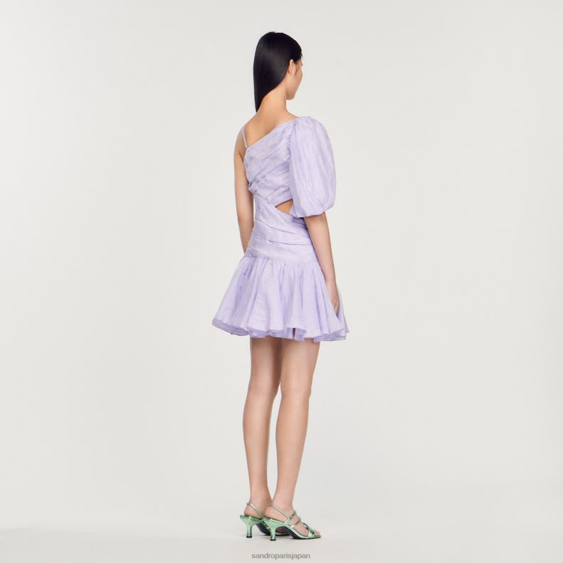 jp Sandro Paris 女性 ドレープ非対称ドレス ライラック 20D4B416 衣服