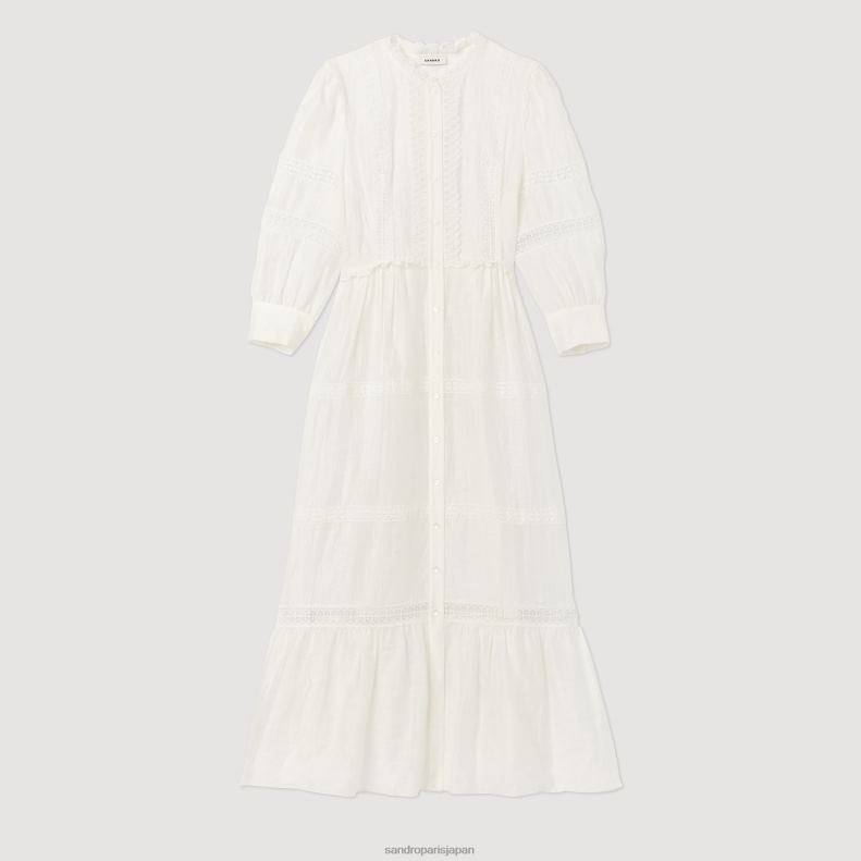 jp Sandro Paris 女性 ロングレースドレス 生成り 20D4B418 衣服