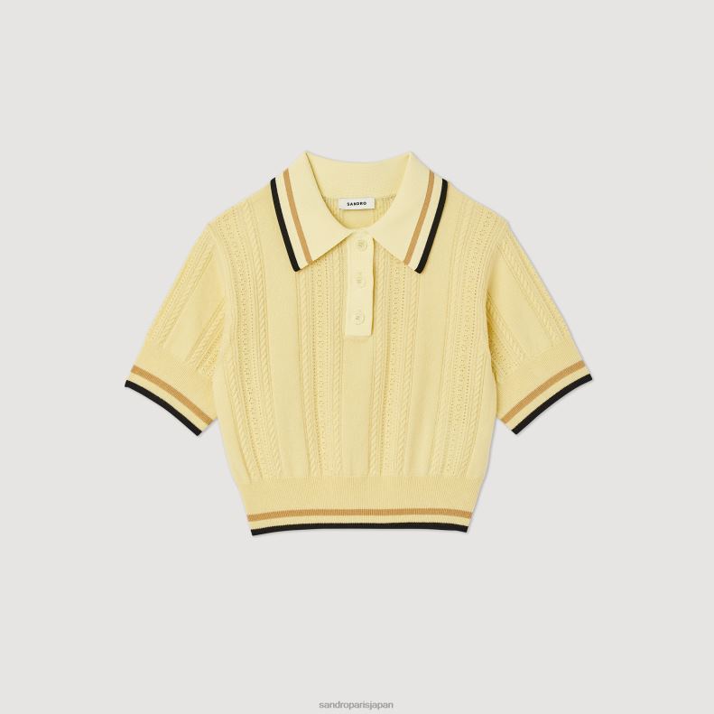 jp Sandro Paris 女性 ニットポロセーター 薄黄色 20D4B424 衣服
