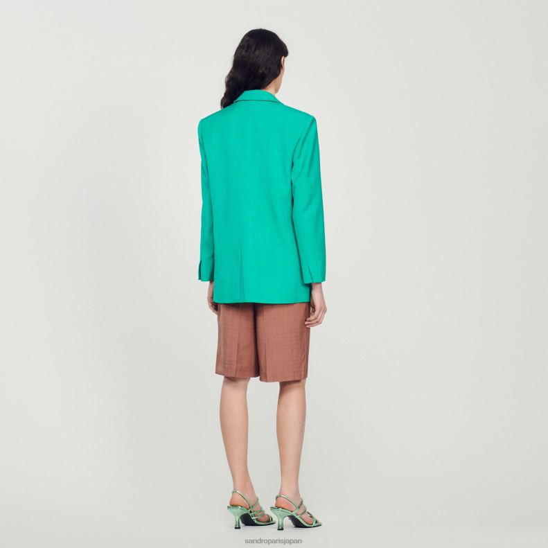 jp Sandro Paris 女性 テーラードジャケット エムロードグリーン 20D4B425 衣服