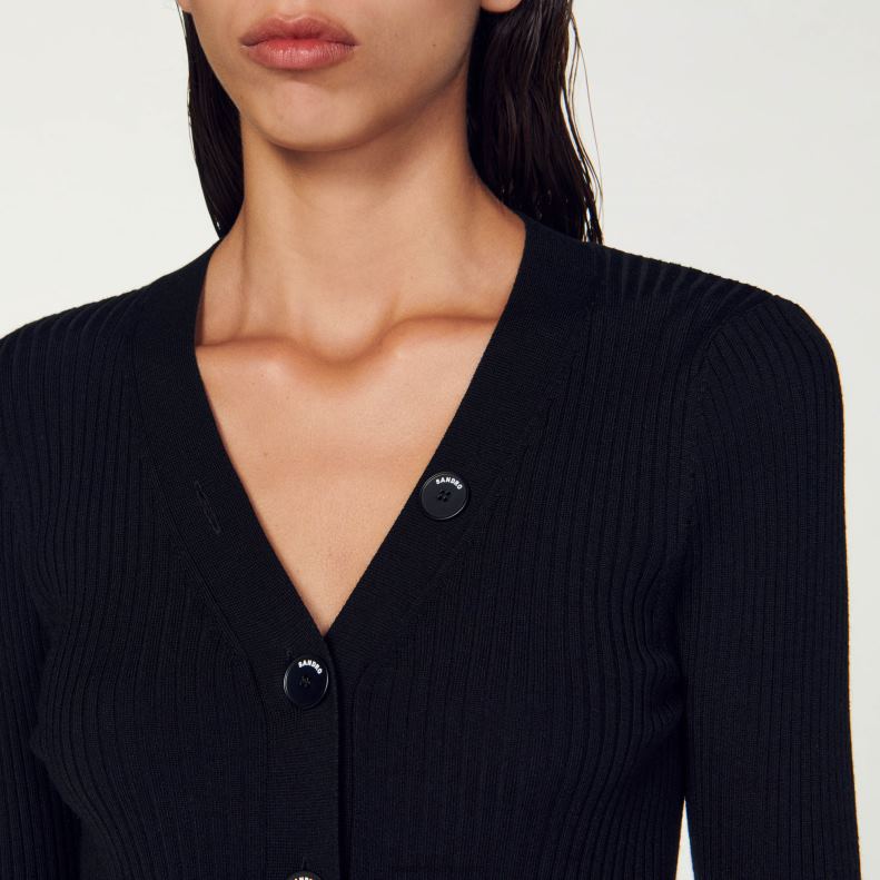 jp Sandro Paris 女性 ニットカーディガン 黒 20D4B428 衣服