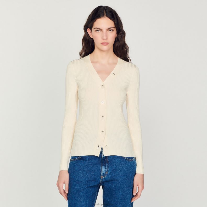 jp Sandro Paris 女性 ニットカーディガン 生成り 20D4B433 衣服
