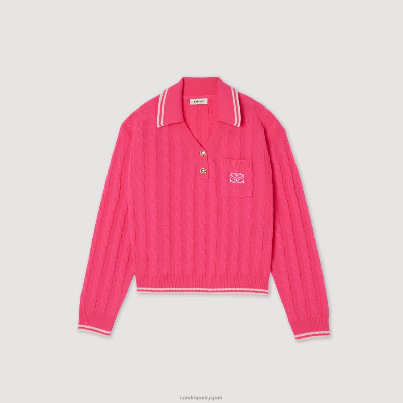 jp Sandro Paris 女性 ケーブルニットセーター フシア 20D4B435 衣服