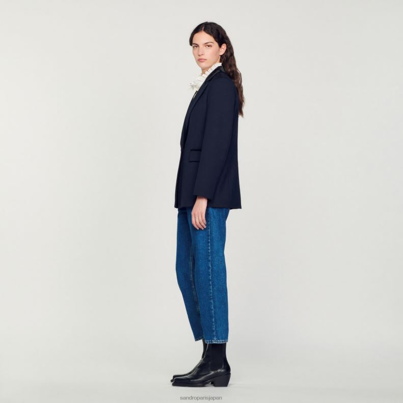 jp Sandro Paris 女性 テーラードジャケット ディープブルー 20D4B439 衣服
