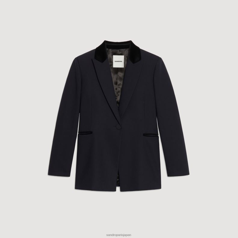 jp Sandro Paris 女性 テーラードジャケット ディープブルー 20D4B439 衣服