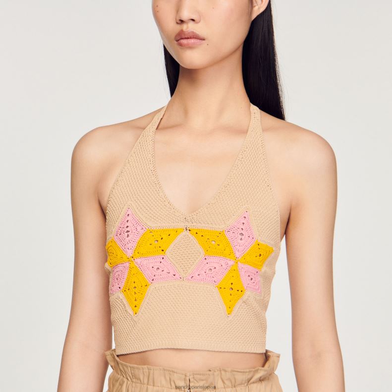 jp Sandro Paris 女性 クロップドかぎ針編みトップ マルチカラー 20D4B441 衣服
