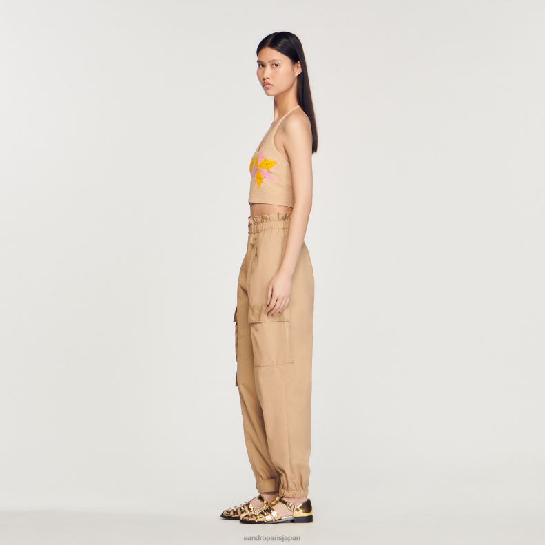 jp Sandro Paris 女性 クロップドかぎ針編みトップ マルチカラー 20D4B441 衣服