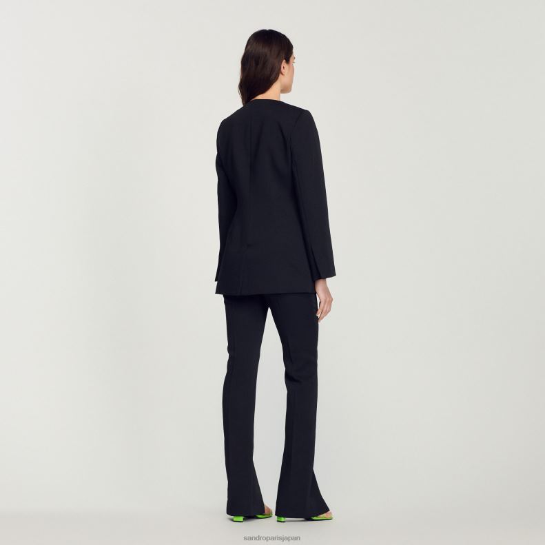 jp Sandro Paris 女性 フィットジャケット 黒 20D4B448 衣服