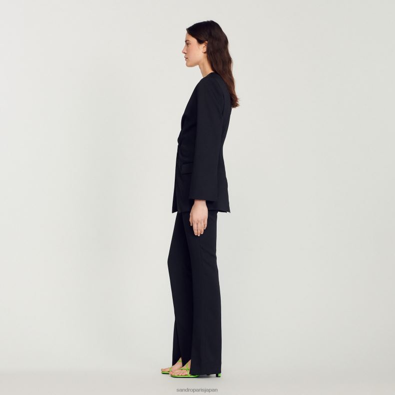 jp Sandro Paris 女性 フィットジャケット 黒 20D4B448 衣服