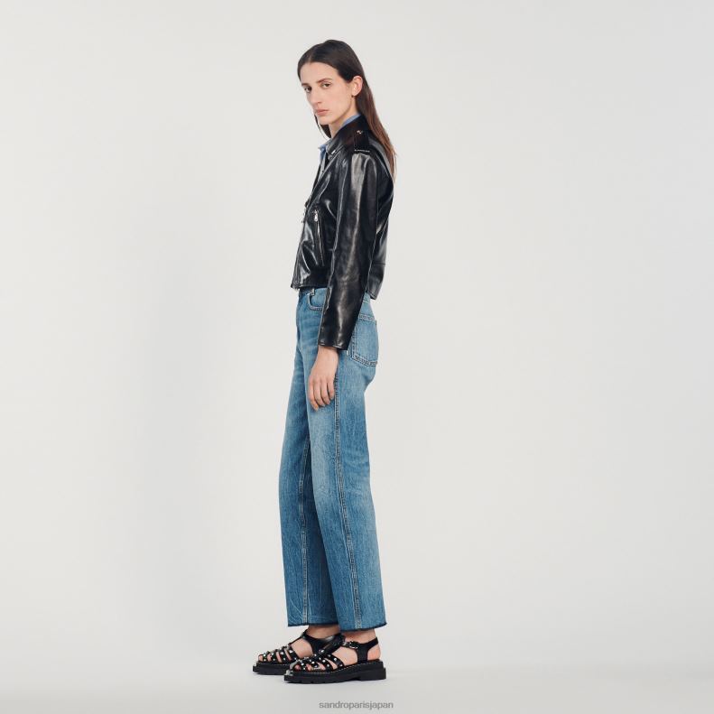 jp Sandro Paris 女性 レザージャケット 黒 20D4B452 衣服