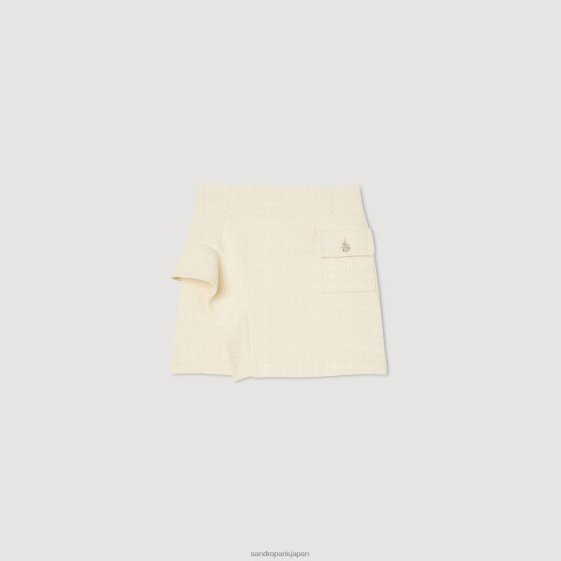 jp Sandro Paris 女性 フリル付きの短いスカート 生成り 20D4B46 衣服