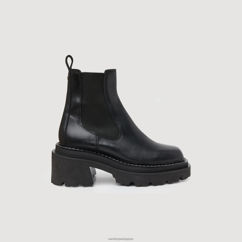 jp Sandro Paris 女性 チェルシーアンクルブーツ 黒 20D4B490 履物