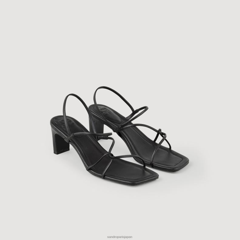 jp Sandro Paris 女性 ストラップサンダル 黒 20D4B491 履物
