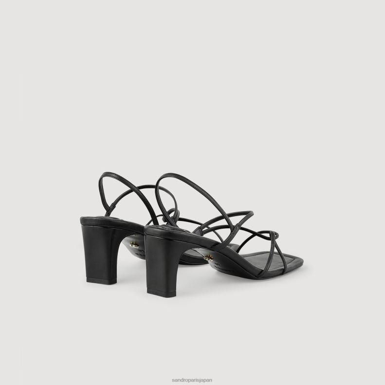 jp Sandro Paris 女性 ストラップサンダル 黒 20D4B491 履物