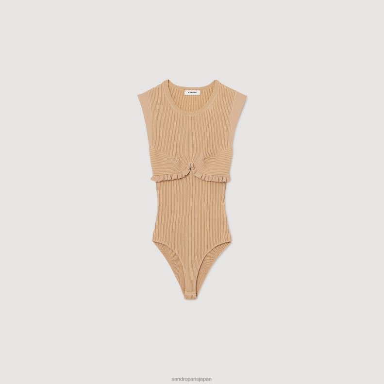 jp Sandro Paris 女性 リブニットボディスーツ ヌード 20D4B50 衣服