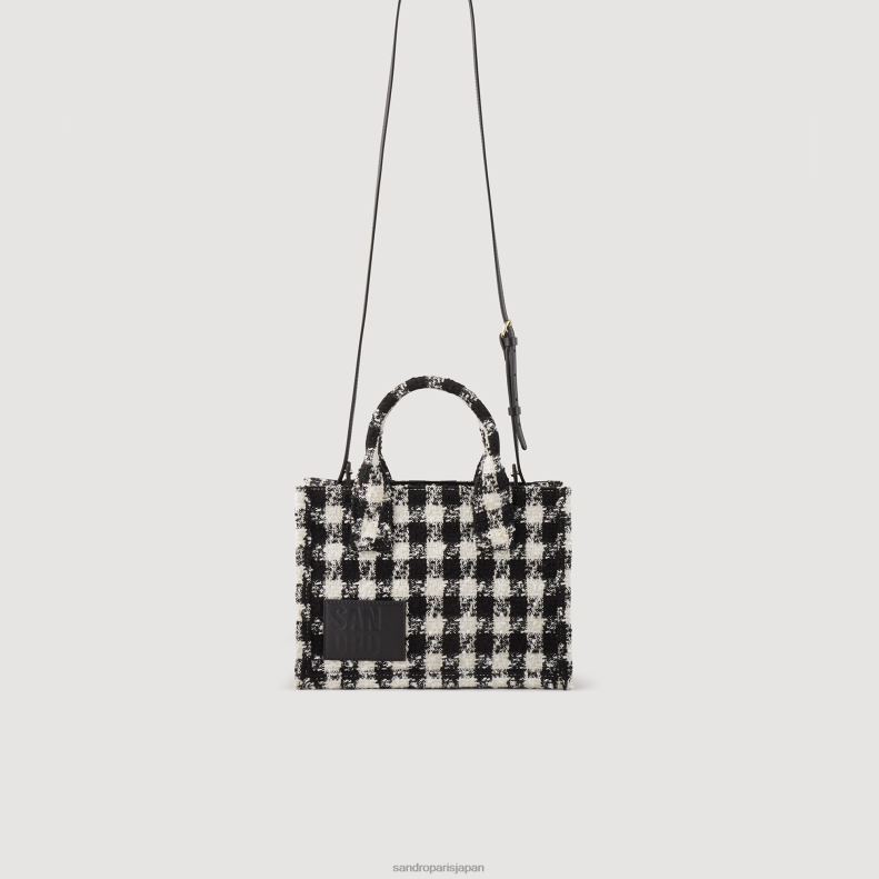 jp Sandro Paris 女性 スモールツイードカスバトートバッグ ブラック/エクリュ 20D4B502 アクセサリー