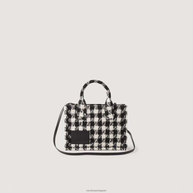 jp Sandro Paris 女性 スモールツイードカスバトートバッグ ブラック/エクリュ 20D4B502 アクセサリー