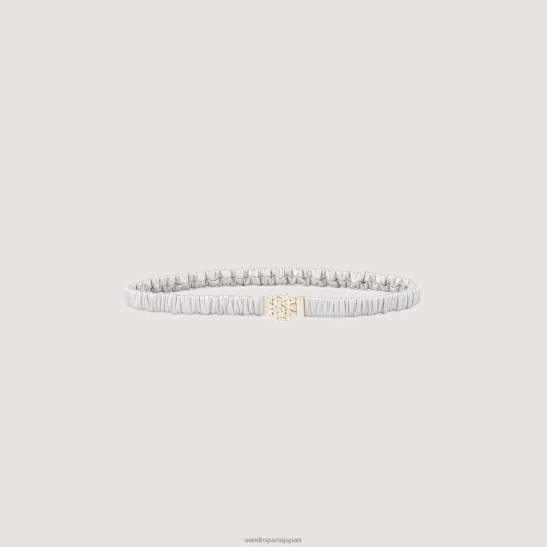jp Sandro Paris 女性 伸縮性のあるレザーベルト 銀 20D4B505 アクセサリー