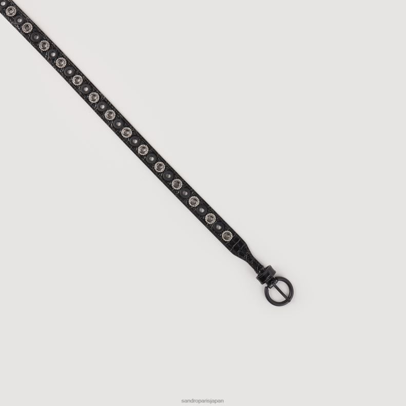 jp Sandro Paris 女性 アイレット付きレザーベルト 黒 20D4B507 アクセサリー