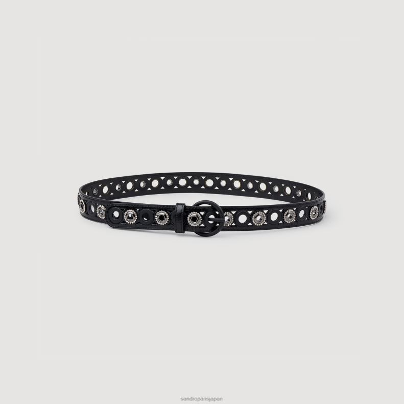 jp Sandro Paris 女性 アイレット付きレザーベルト 黒 20D4B510 アクセサリー